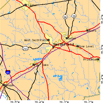 Zip code 27577 close-up map