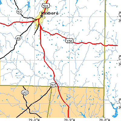 Zip code 27583 close-up map