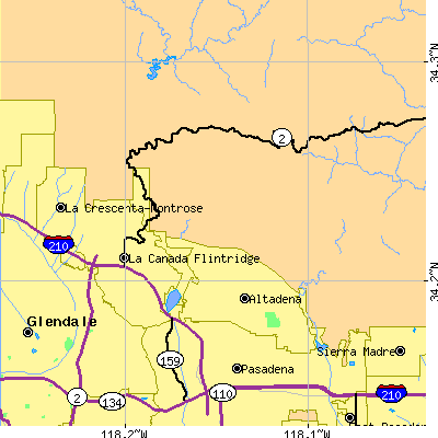 Zip code 91011 close-up map
