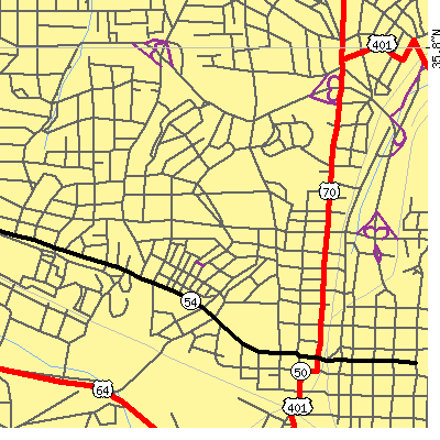 Zip code 27605 close-up map
