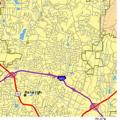 Zip code 27609 close-up map