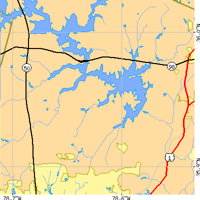 Zip code 27614 close-up map