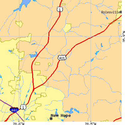 Zip code 27616 close-up map