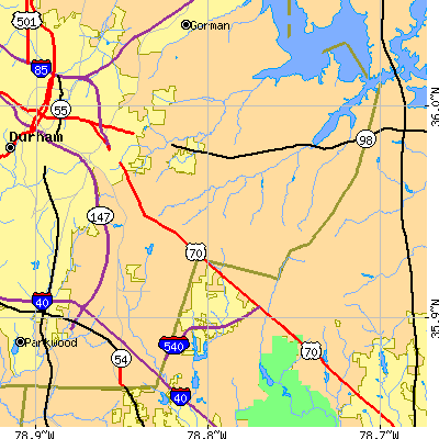 Zip code 27703 close-up map