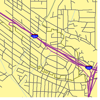 Zip code 91020 close-up map