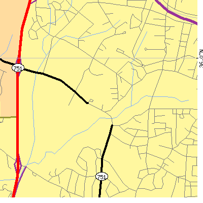 Zip code 27706 close-up map