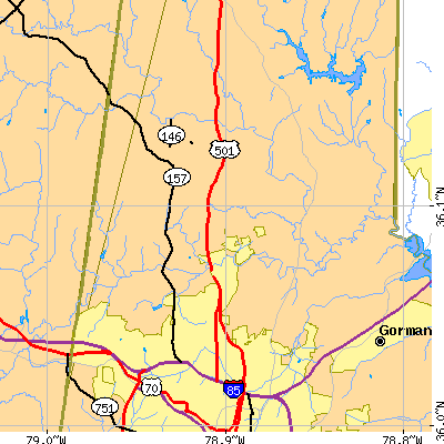 Zip code 27712 close-up map