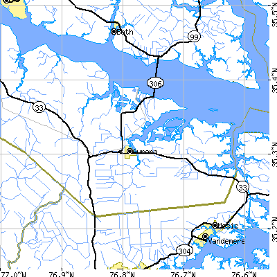 Zip code 27806 close-up map