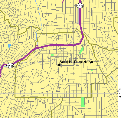 Zip code 91030 close-up map