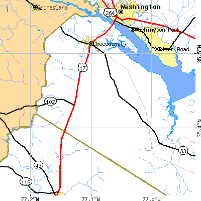 Zip code 27817 close-up map