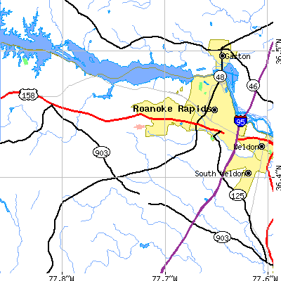 Zip code 27870 close-up map