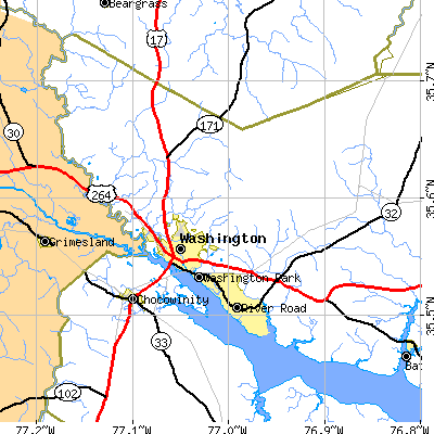 Zip code 27889 close-up map