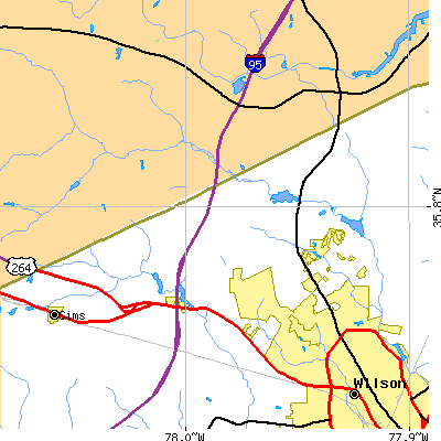 Zip code 27896 close-up map
