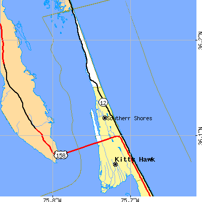 Zip code 27949 close-up map