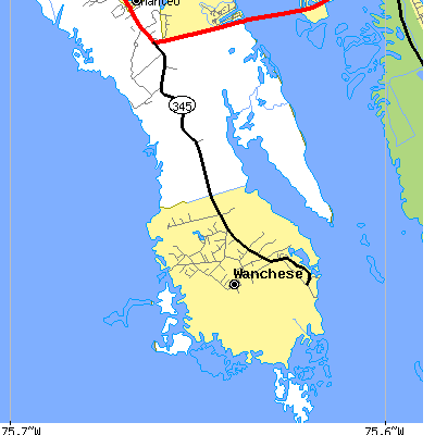 Zip code 27981 close-up map