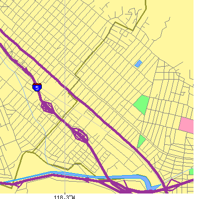 Zip code 91201 close-up map