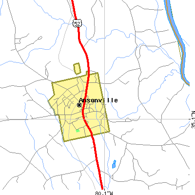 Zip code 28007 close-up map