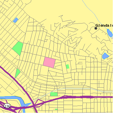 Zip code 91202 close-up map