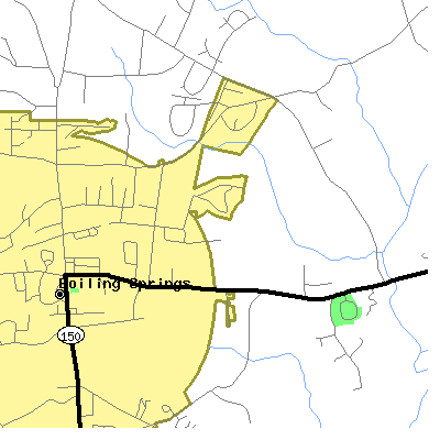 Zip code 28017 close-up map