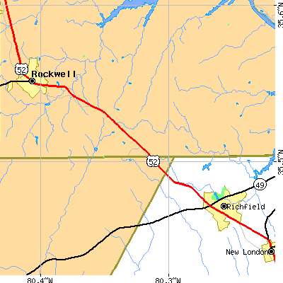 Zip code 28071 close-up map