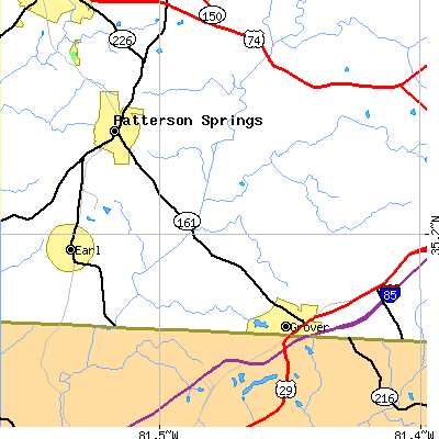 Zip code 28073 close-up map