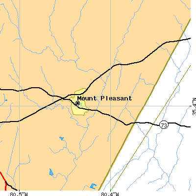 Zip code 28124 close-up map