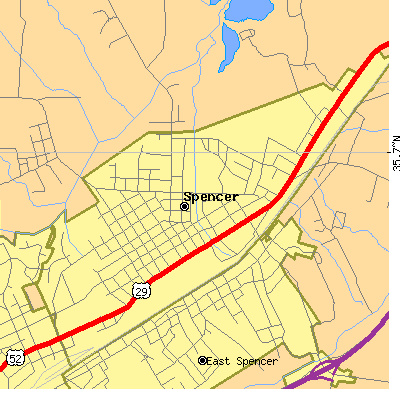 Zip code 28159 close-up map