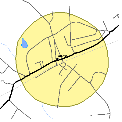 Zip code 28169 close-up map