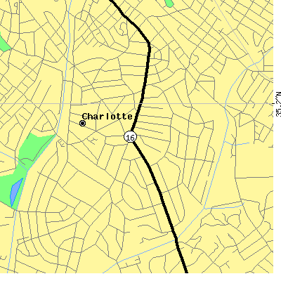 Zip code 28207 close-up map