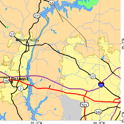 Zip code 28214 close-up map