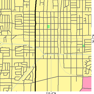 Zip code 91303 close-up map