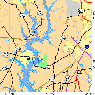 Zip code 28278 close-up map