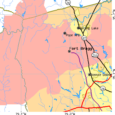 Zip code 28307 close-up map