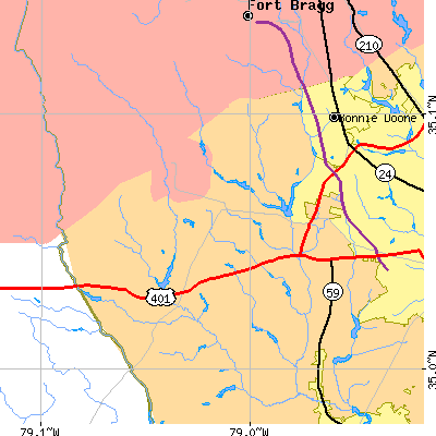 Zip code 28314 close-up map