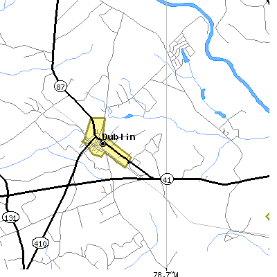 Zip code 28332 close-up map