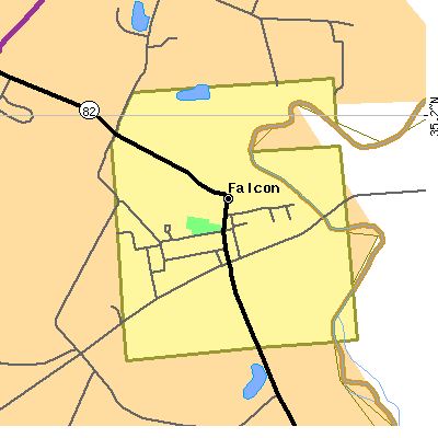Zip code 28342 close-up map