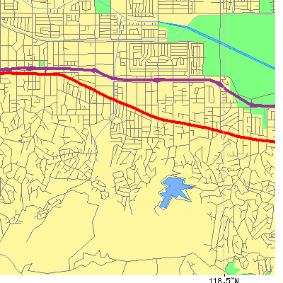 Zip code 91316 close-up map