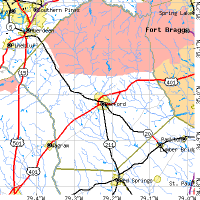 Zip code 28376 close-up map