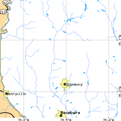 Zip code 28385 close-up map