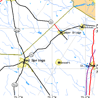 Zip code 28386 close-up map