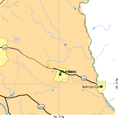Zip code 28391 close-up map
