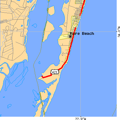 Zip code 28449 close-up map