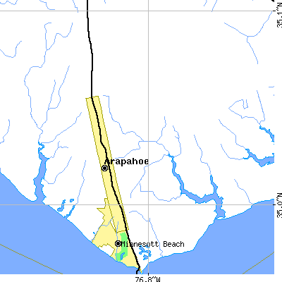 Zip code 28510 close-up map