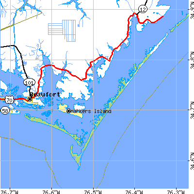 Zip code 28531 close-up map