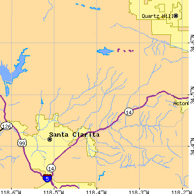 Zip code 91350 close-up map