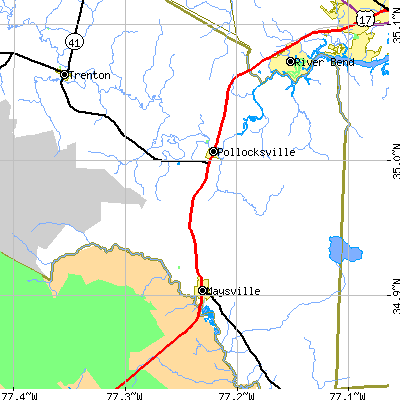 Zip code 28573 close-up map
