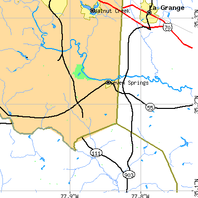 Zip code 28578 close-up map