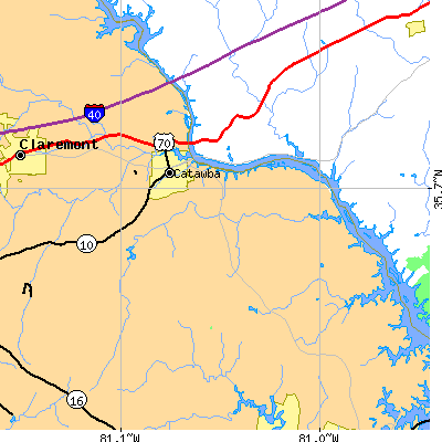 Zip code 28609 close-up map