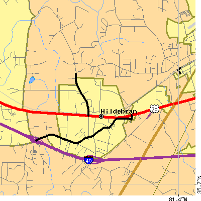 Zip code 28637 close-up map