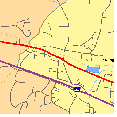 Zip code 28666 close-up map